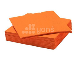 Салфетки бумажные, 24х24 см, 1 слой, 400 л., оранжевые