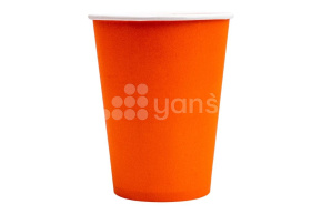Стакан 350 мл, бумажный для горячих напитков, оранжевый