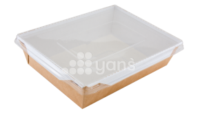 Салатник Eco OpSalad 900 мл.с крышкой, LAM-GEOBOX-900, ламинация, крафт