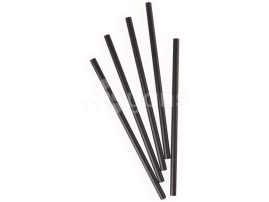 Трубочка бумажная, черная, 8*230 мм
