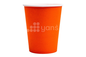 Стакан 250 мл, бумажный для горячих напитков, оранжевый