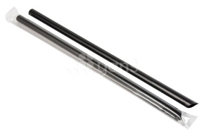 Трубочки без гофроизгиба, черные, в инд. полиэтиленовой упаковке d- 8 мм,- 23см