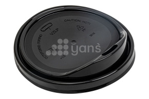 Крышка d-90 с клапаном, Черная с питейником, ПП