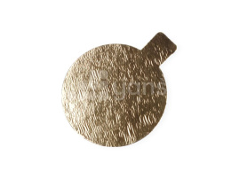 Подложка золотистая, с держателем, d-80 мм, круг, 0,8 мм