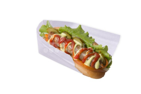 Уголок для хот-дога, 90*50*230 мм, бумажный, белый 