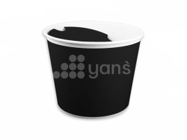 Баскет бумажный 2000 мл, с крышкой, черное