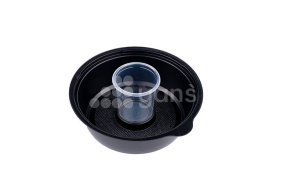 Салатник КД-106 дно, d-200, h-33, V-850 мл, черный с соусником в комплекте  (ПС, Кадо-Прим)