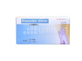 Перчатки виниловые, прозрачные  М, 100 шт./упак.
