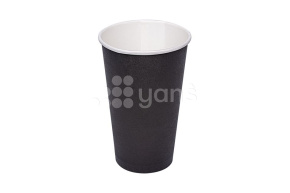 Стакан 400 мл, бумажный для горячих напитков, Черный