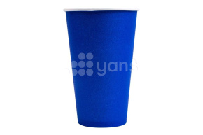 Стакан 400 мл. бумажный, для горячих напитков, синий