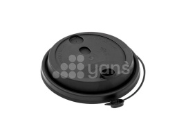 Крышка d-90 с клапаном, черная с питейником, ПП