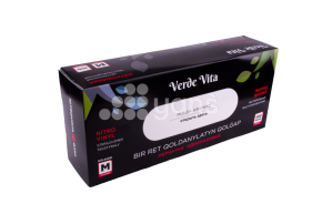 Перчатки смотровые, Нитро-Винил, неопудренные, ЧЕРНЫЕ, размер М Verde Vita