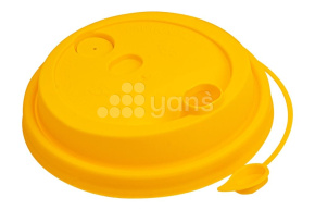 Крышка d-80 с клапаном, Желтая с питейником матовая