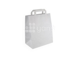 Пакет Белый с  плоскими ручками 240*140*280