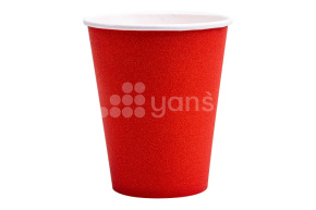 Стакан бумажный для горячих напитков 165 мл, красный 