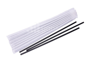 Трубочки без гофроизгиба, черный, в инд.упаковке 500шт. d- 5 мм, → 240мм