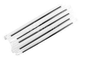 Трубочки черные d- 8 мм, без гофроизгиба  300 шт в Инд. упак.→ 240мм (ПР, Yan`s)