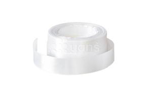 Лента атласная БЕЛАЯ, 2,5см * 25м