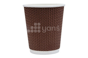 Стакан 250 мл. двухслойный, рифленный для горячего, коричневый