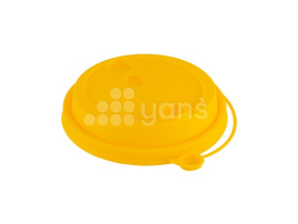 Крышка d-90 с клапаном, Желтая матовая с питейником, ПП  Новинка