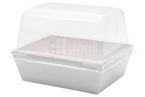 Контейнер бумажный для десерта 103*75*90мм, с крышкой Белый