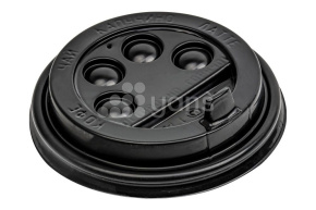 Крышка d-80 с клапаном, черная (Кнопка) Новинка