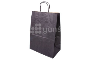 Пакет чёрный с кручеными ручками 260*150*350