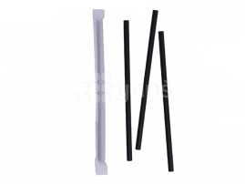 Трубочки бумажные GVS-22-LRG-WR "Черный", 8*200, в инд.упаковке