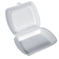 Ланч-бокс 247х208х63 мм, без секций, белый, ВПС (130шт/пак)