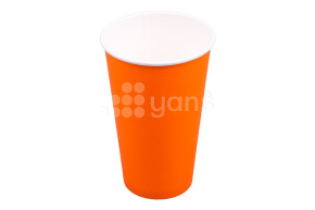 Стакан 400 мл. бумажный, для горячих напитков, оранжевый