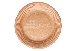 Тарелка бумажная, двухсторонний , Крафт d-230