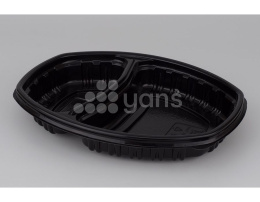 Дно к ланч-боксу СпК-257, 2-х секционное, черное, 257*202*37 мм