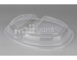 Крышка к 2-х секционному ланч-боксу СпК-257, прозрачная, 257*202*35 мм (ПП, СтиролПласт)