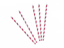 Трубочки бумажные GVS-05 "Леденец", белый/красный