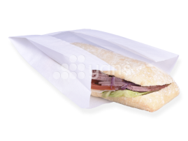 Пакет белый, с плоским дном 140*60*250 мм, с окном 