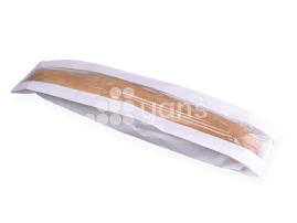 Пакет белый с плоским дном 100*50*640 мм, с окном 