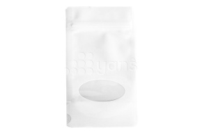 Пакет дой-пак с замком зип-лок, 105*190мм (40+40), 140мкм, белый с окном