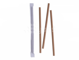 Трубочки бумажные GVS-42-LRG-WR "Крафт", 8*200, в инд.упаковке