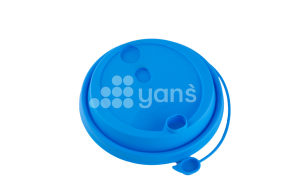 Крышка d-90 с клапаном, Голубая матовая с питейником, ПП  Новинка (3001)