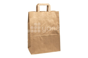 Пакет крафт с прямыми  ручками 260*150*350, 70 гр/м (М)