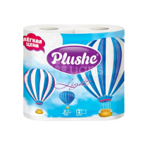 Туалетная бумага PLUSHE Light, 4 рул./упак, 2 слоя