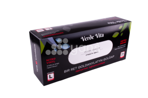 Перчатки смотровые, Нитро-Винил, неопудренные, ЧЕРНЫЕ, размер L Verde Vita