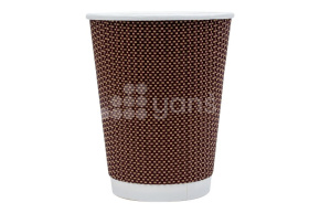 Стакан 350 мл. двухслойный, рифленный для горячего, коричневый